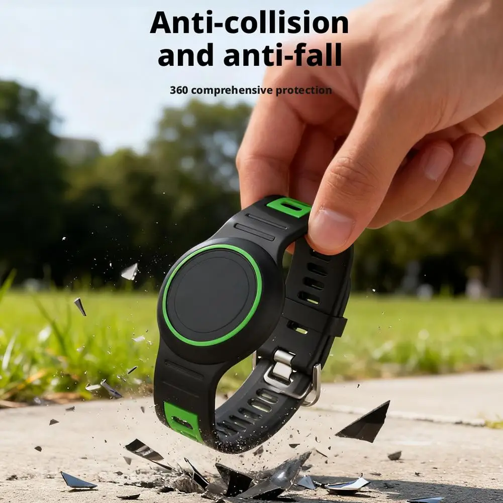 لـ Airtag حزام ساعة مقاوم للماء مضاد للخسارة مقاوم للماء 360 °   حافظة تعقب محدد المواقع المقاومة للصدمات للحماية من جميع أنحاء الأطفال