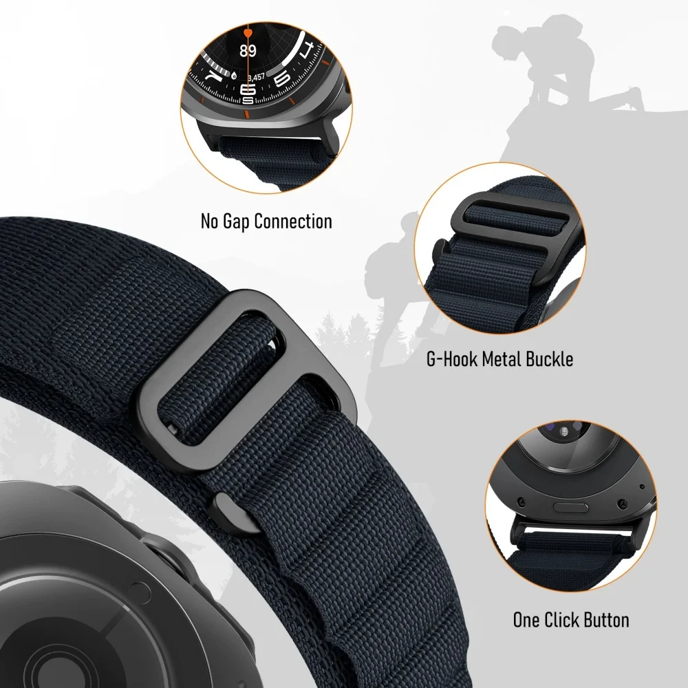 Alpine Loop For Samsung Galaxy Watch Ultra 2025 Band 47mm Strap Accessories Nylon Bracelet Correa Galaxy Watch Ultra 2024 47mm