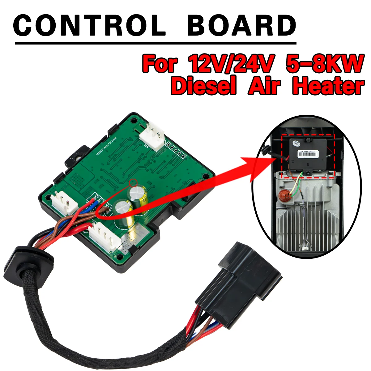 Placa base del calentador de aire diésel, accesorios para coche de 8KW, compatible con calentador de aire modelo TB30 de 12V/24V