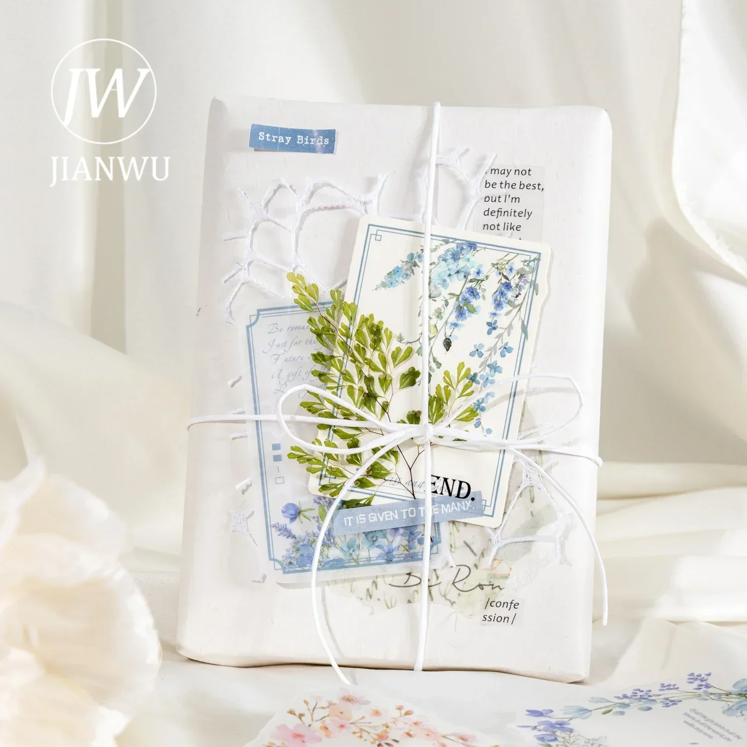 JIANWU Flower Dream Light Language Series Vintage Border Label Material Collage Memo Pad Creative DIY Junk Journal Stationery