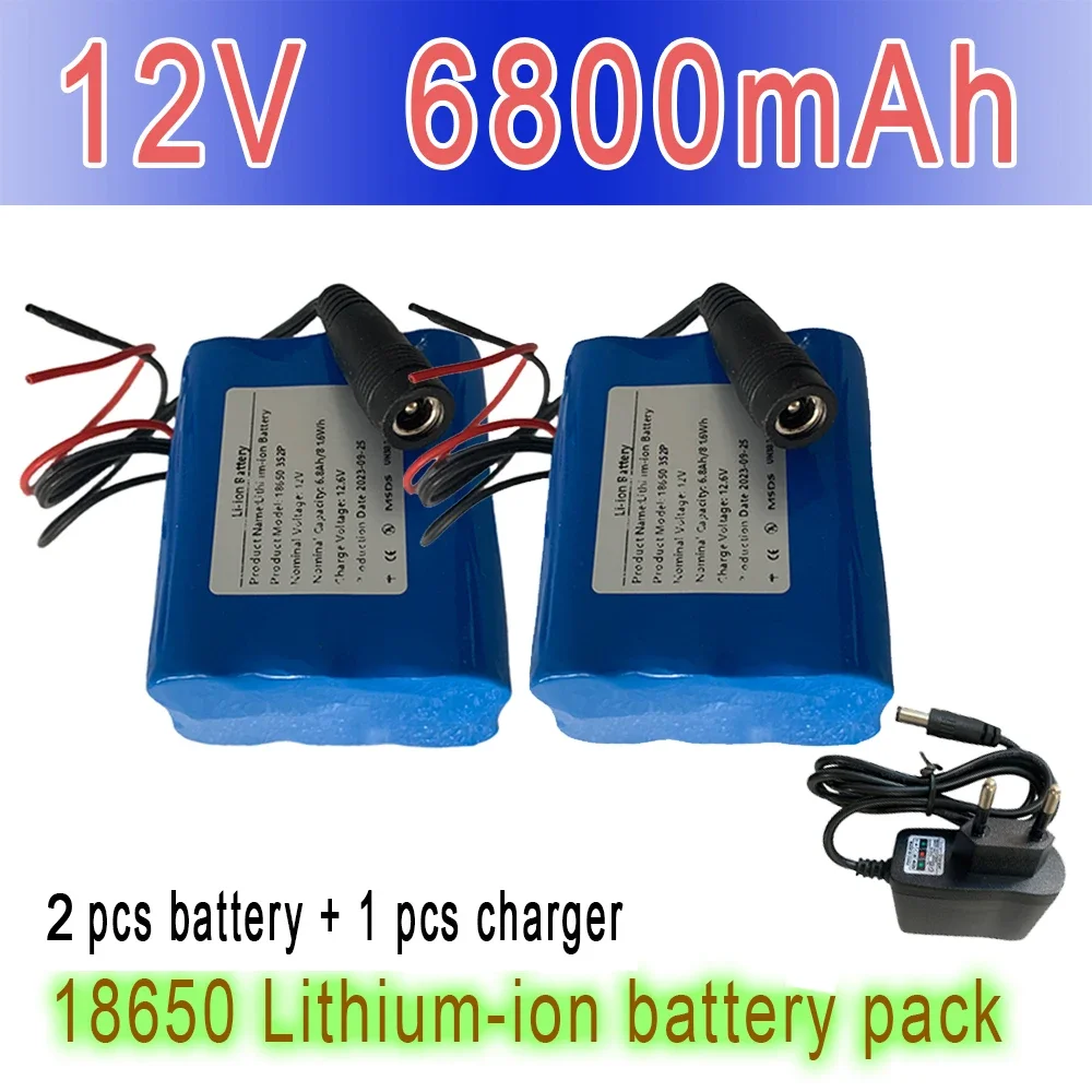 

3S2P 12V 6800mAh Battery Pack 18650 Lithium-ion Battery 12.6V Charging Battery+charger