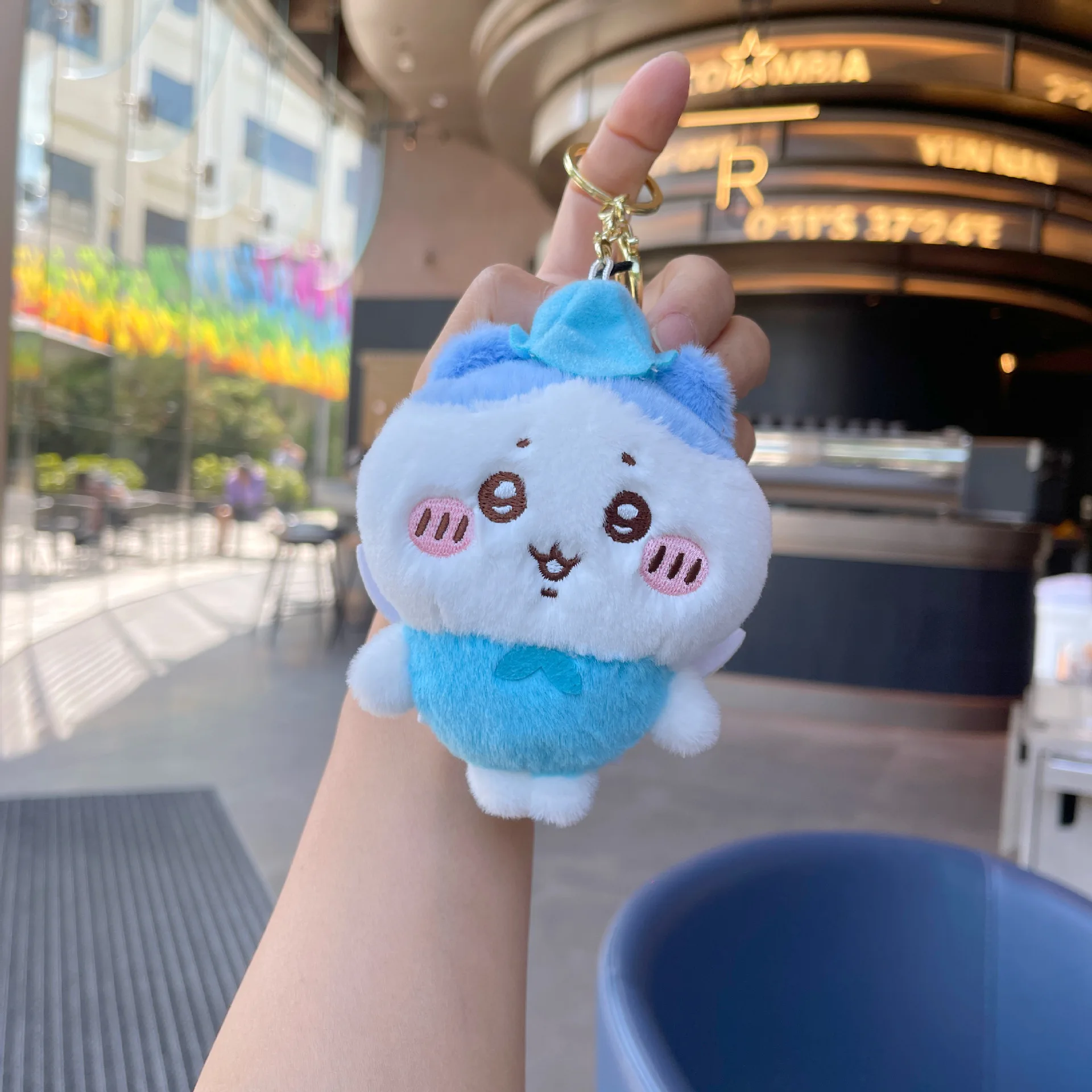 Novo chiikawa auto-deprecatório urso colaboração sanrio boneca de pelúcia olá kitty melodia kuromeu saijii brinquedo de pelúcia chaveiro decora