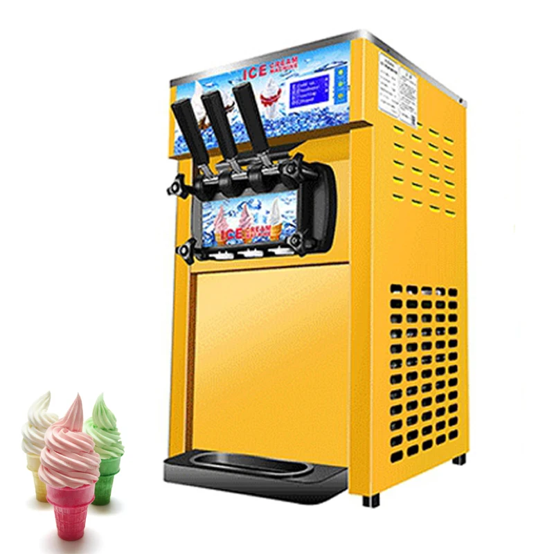 Table Silver Three Flavors Soft Serve Ice Cream Maker Machine Commercial 220V Small Ice Fruit Cream Machine Low Noise