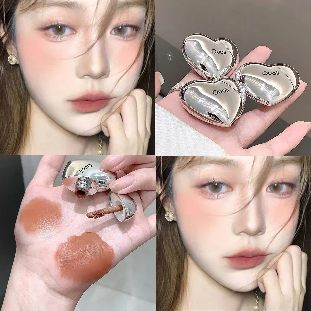 Lavender Matte Liquid Blush Velvet Heart Strawberry Peach Face Pigment Lasting Beauty Natural Cheek Tint Cream Blush Makeup