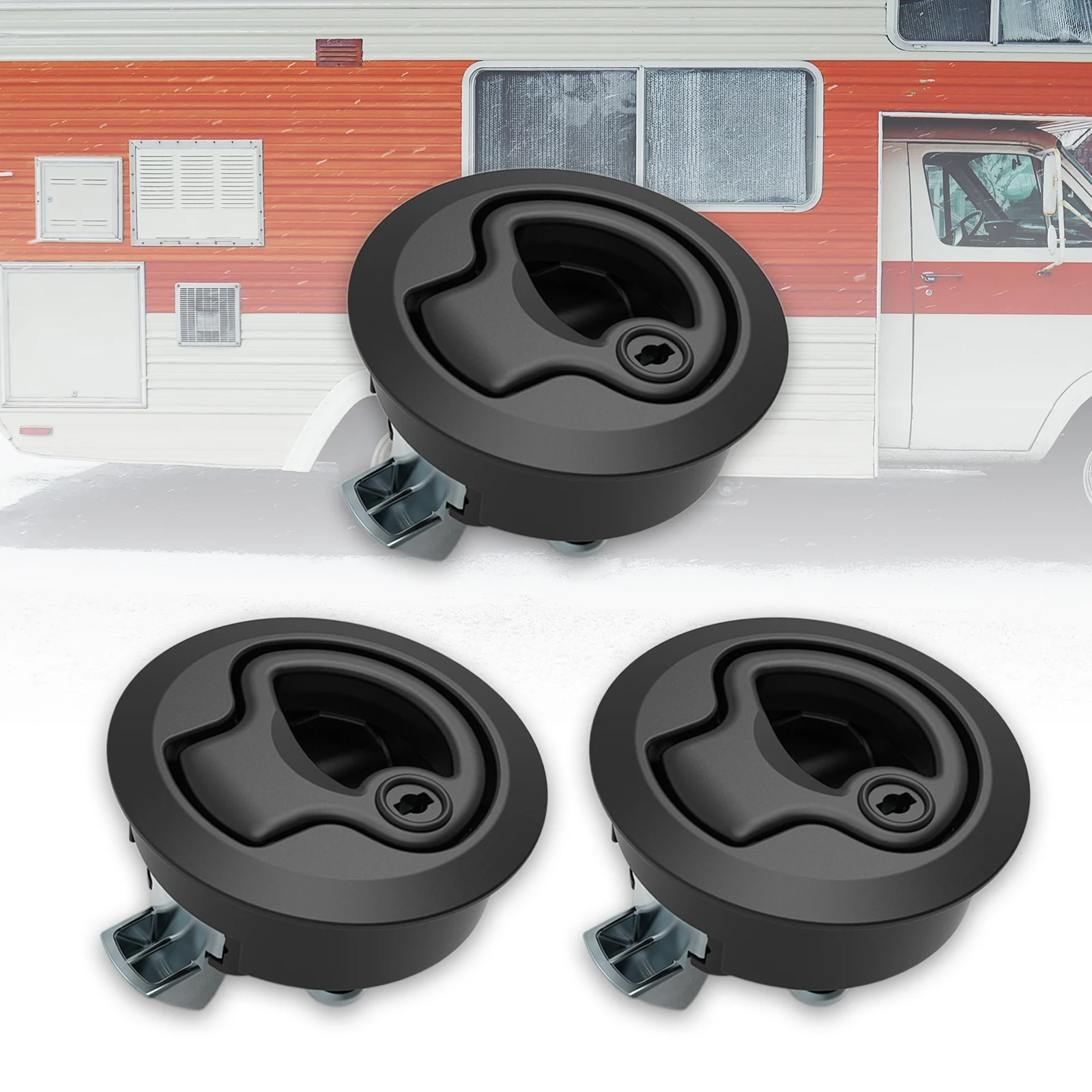 1/2PCS RV Door Lock Flush Pull Hatch Slam Latch Boat Deck Hatch Latch for Boat Marine Kayak RV Cabinet Door Caravan Trailers