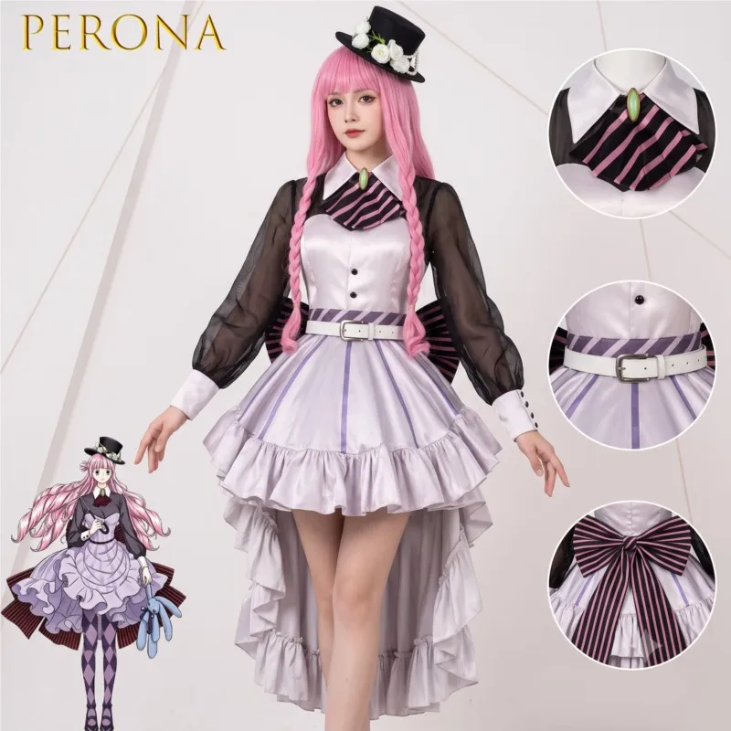 Perona Cosplay Komplettset Halloween-Kostüm Anime Cos Outfit für Comic Con Rollenspiel Party Performance Damen Cos Kleidung Party