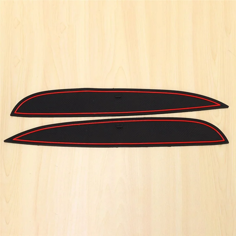 A21F-10Pcs Car Styling Red Door Groove Mat Replacement Accessories For Renault Clio 4 Interior Decoration Anti-Slip Gate Slot Cu