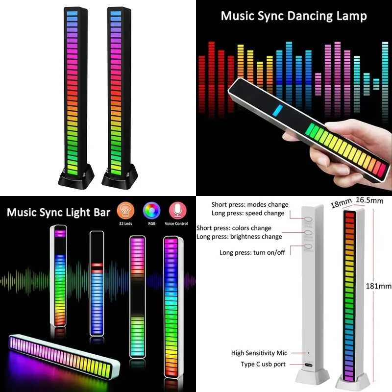 for USB BT Control RGB LED Music Light Voice Control with Light Rhythm Smart Home Ambient Lighting