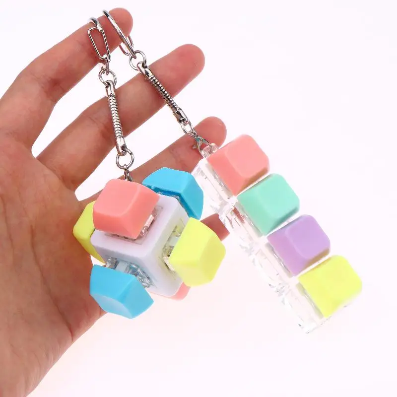 Colorful Keyboard Fidget Toys For Adult Kid 1-9‑button Pastel Keyboard Clicker Keychain For Work Stress Relief Anxiety{no light}