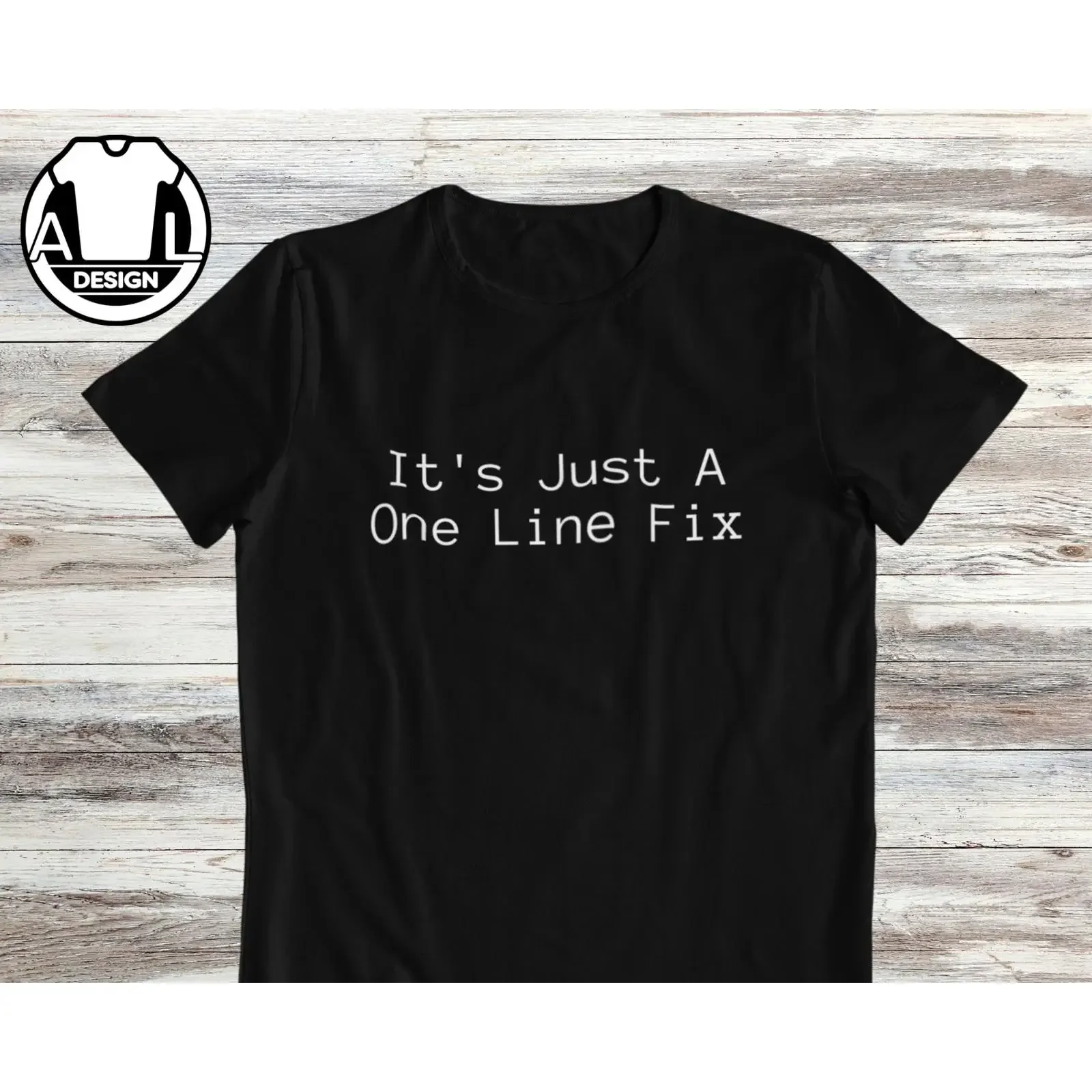 Funny Coder T Shirt Just One Line Fix Developer  vintage Washed graphic Breathable Casual streetwear fashion Versatile Stylish