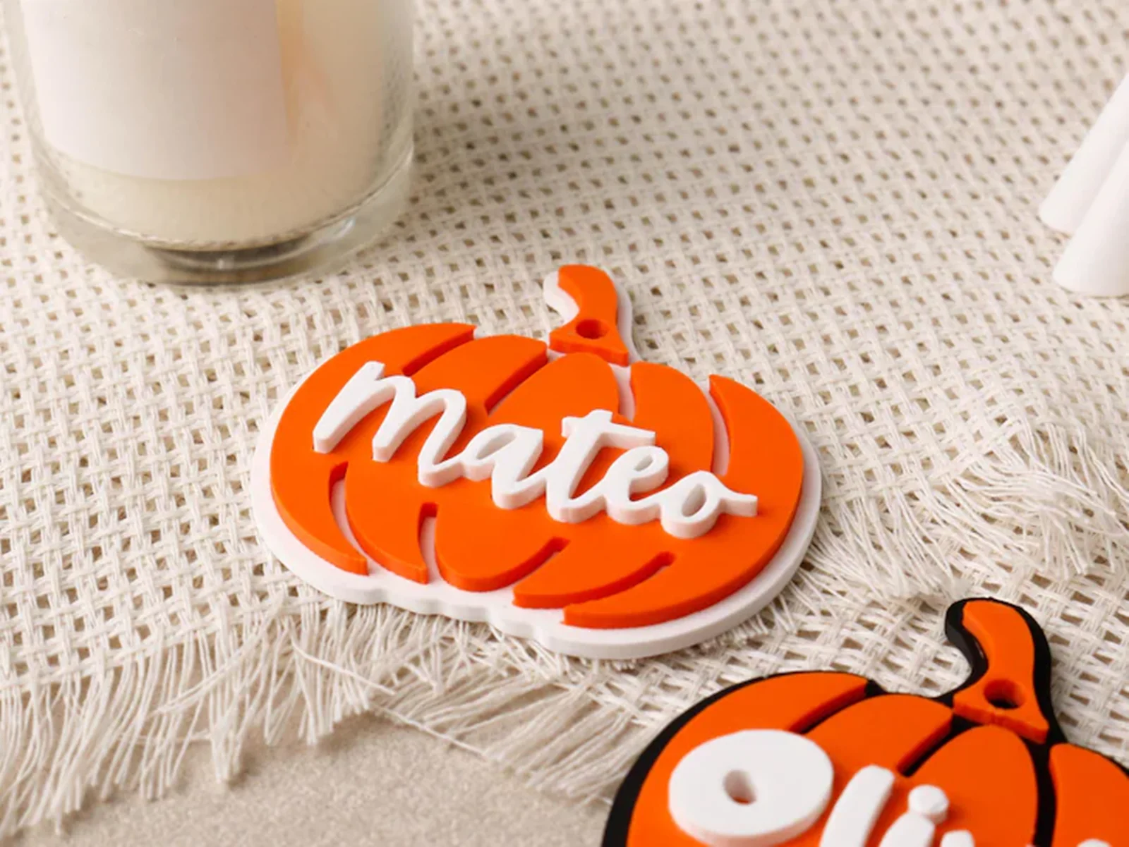 2026 Halloween Basket Pumpkin Name Tags - Custom Name Pumpkin Keychains, Basket Tag, Candy Bucket Tags, Halloween Kids Gifts