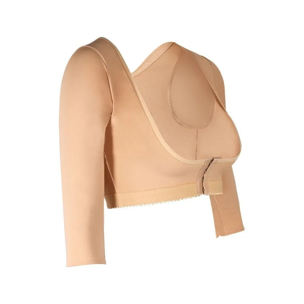 Cinta de peito push up corpo shaper ombro puxando manga longa emagrecimento shaperwear feminino controle corpo à prova de choque