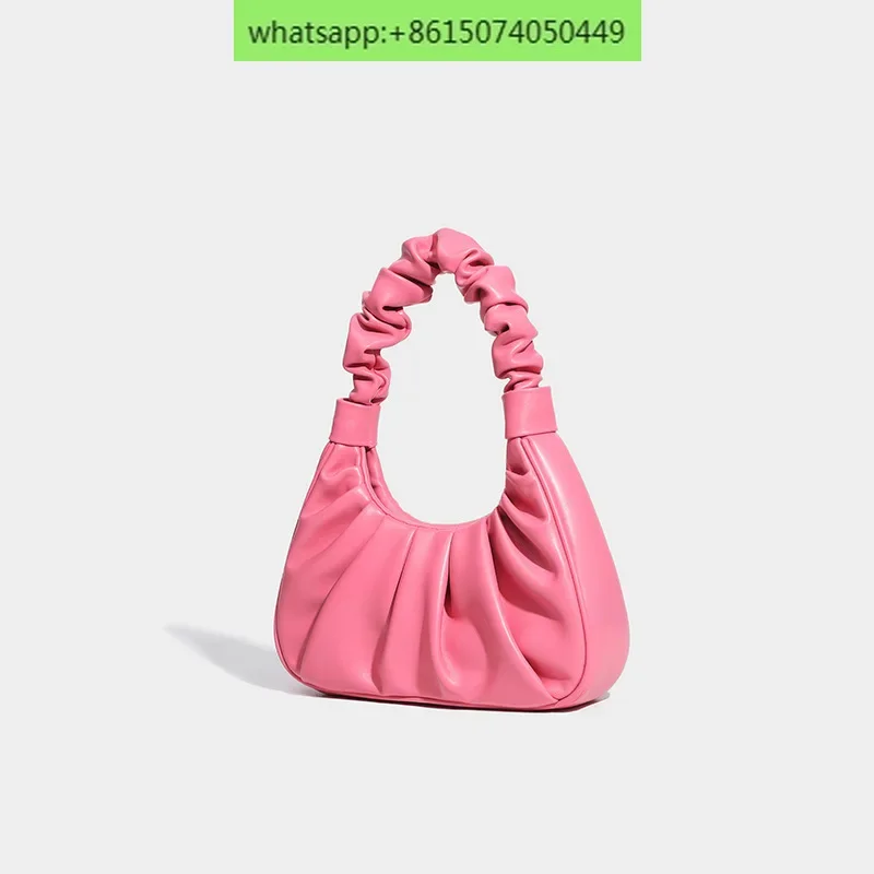 Fashion underarm handbag texture niche design Joker casual pleated cloud bag