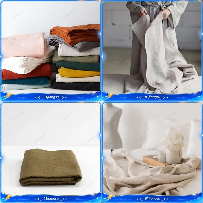 100% Pure Linen Flat Sheet Queen California King Size Natural Breathable Eco Friendly Durable Bedding Luxury Soft Comfortable