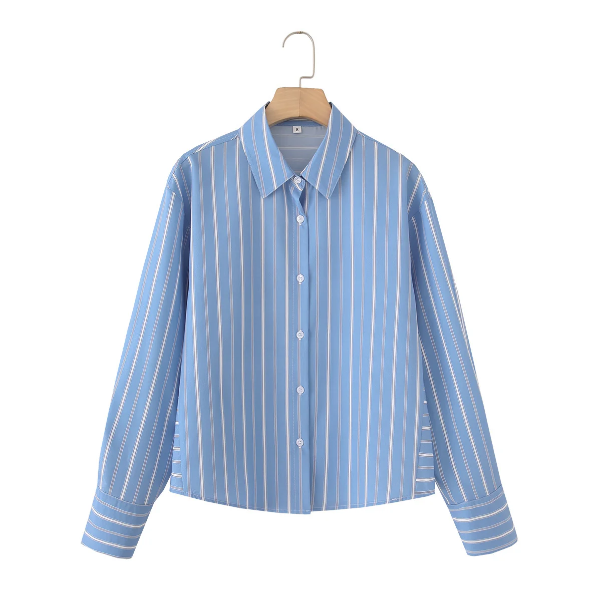 

UNIZERA women's shirt fashionable and simple striped long sleeved lapel temperament summer new shirt
