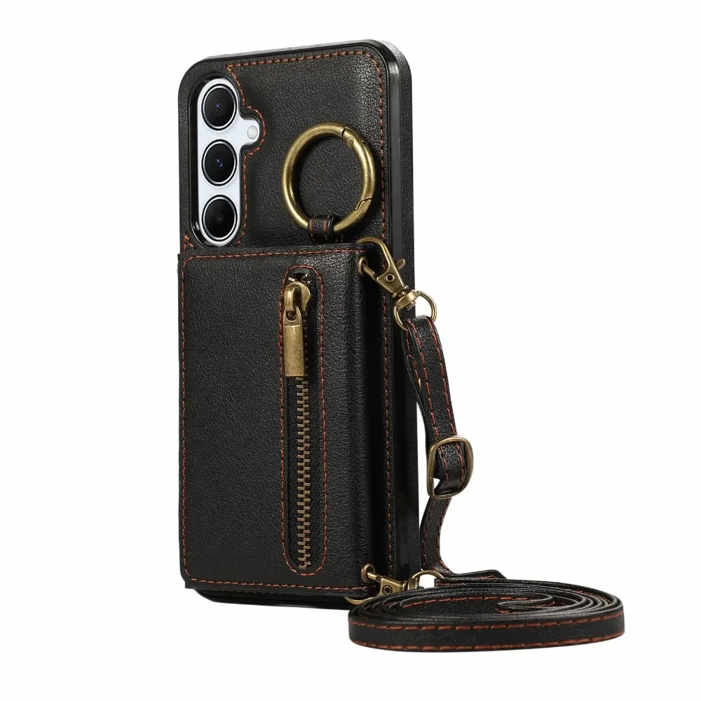 Crossbody Kartenhalter Brieftasche Hülle für Samsung S24 S25 S26 Ultra S23 FE S22 S21 Plus A57 A37 A56 A36 A16 A55 A35 Leder-Cover – Detail 20