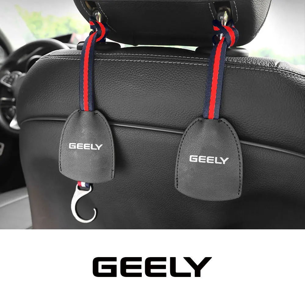 For GEELY Coolray Tugella Atlas Xingyue Aktie CK CK2 CK3 LC GC6 GC9 EMGRAND X7 EC7 EC8 Leather Auto Seat Back Hook Accessories