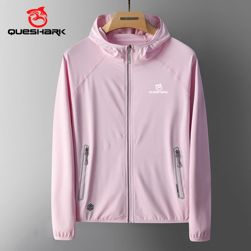 Queshark odblaskowe damskie szybkie suche ultracienkie ultralekkie UV UPF50 + kurtka rowerowa chroniąca przed słońcem Outdoor Sports Running