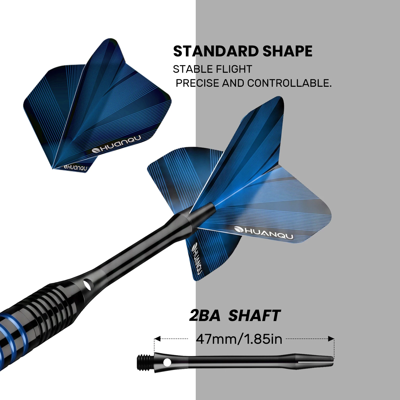 Huanqu 19g Professional Soft Tip Dart Set, 3 Competitive Darts, Blue and Green Dual-Color Non-Slip Iron Dart Shafts, 2Ba Universal Interface, Equipped with Spare Soft Tip Dart Heads, Dart Shafts, Pet Dart Wings, and a Portable Storage Box, Suitable for Electronic Dart Board Training, Club Competitions, Home Entertainment, and Bar Games.
