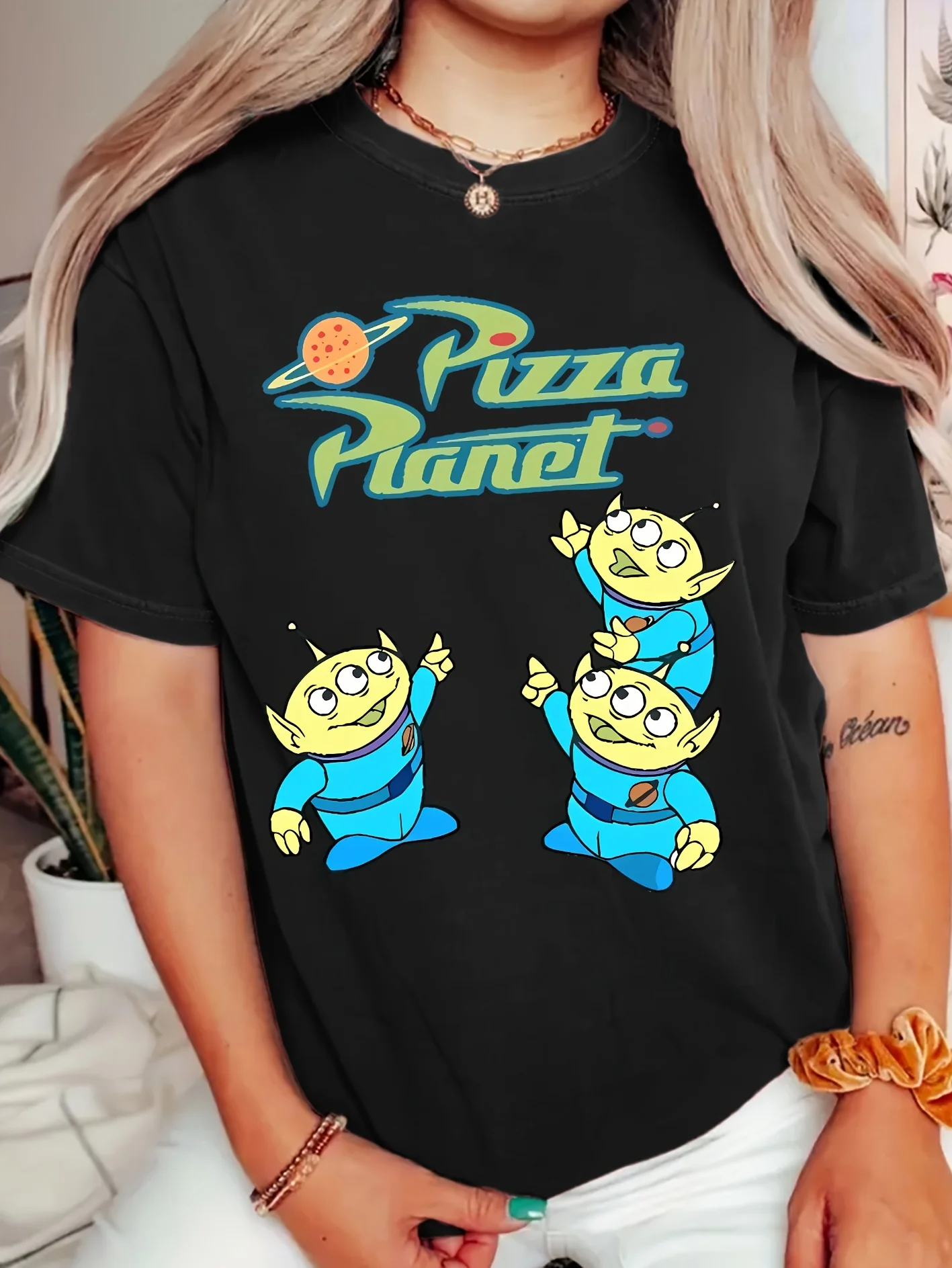 

Футболка Disney Toy Story Aliens, хлопковая мужская и женская повседневная модная уличная одежда, свободная одежда большого размера с короткими рукавами, унисекс, наряд для мероприятий