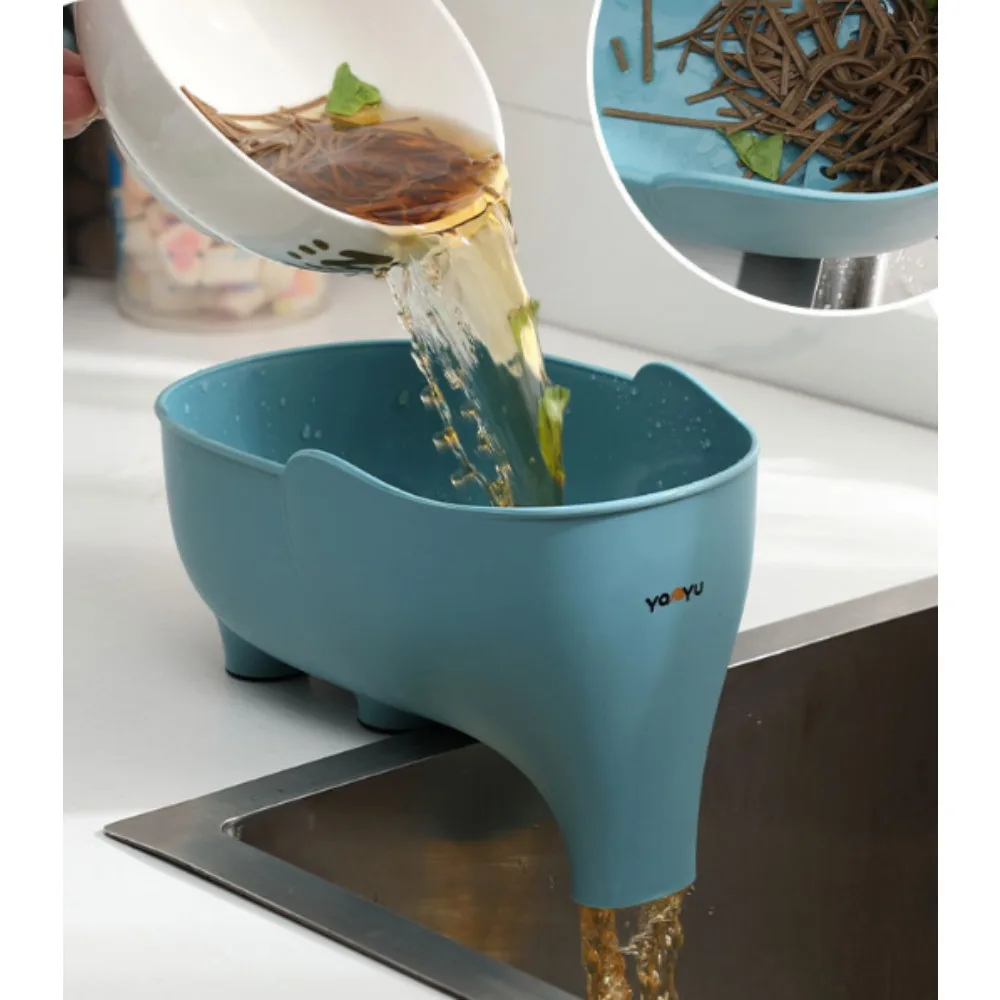 

Elephant Shaped Sink Strainer Drain Baskets Vegetables Washing Basket Drainage Fruit Basket for Draining Pasta Noodles Kitchen