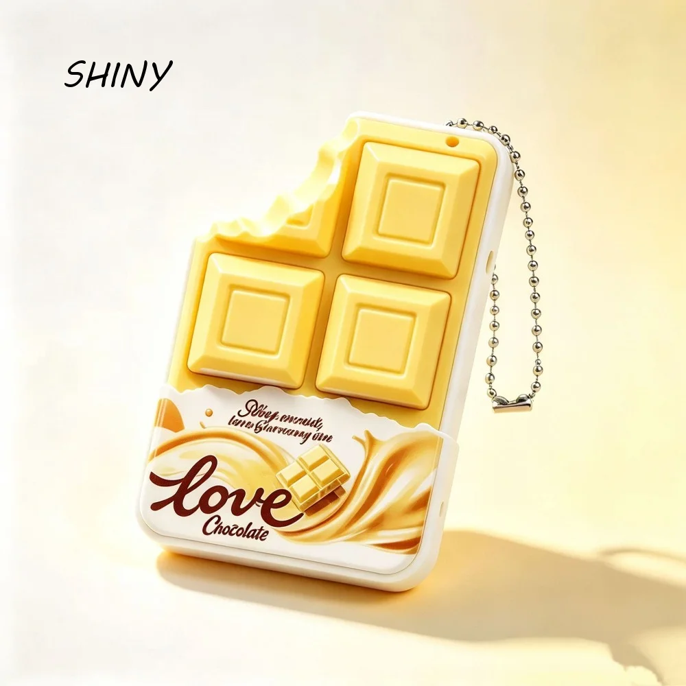 Cute Portable Fidget Keychain Reusable Cartoon Patterns Chocolate Keychain Breaking Design Chocolate Button Pendant for Adults