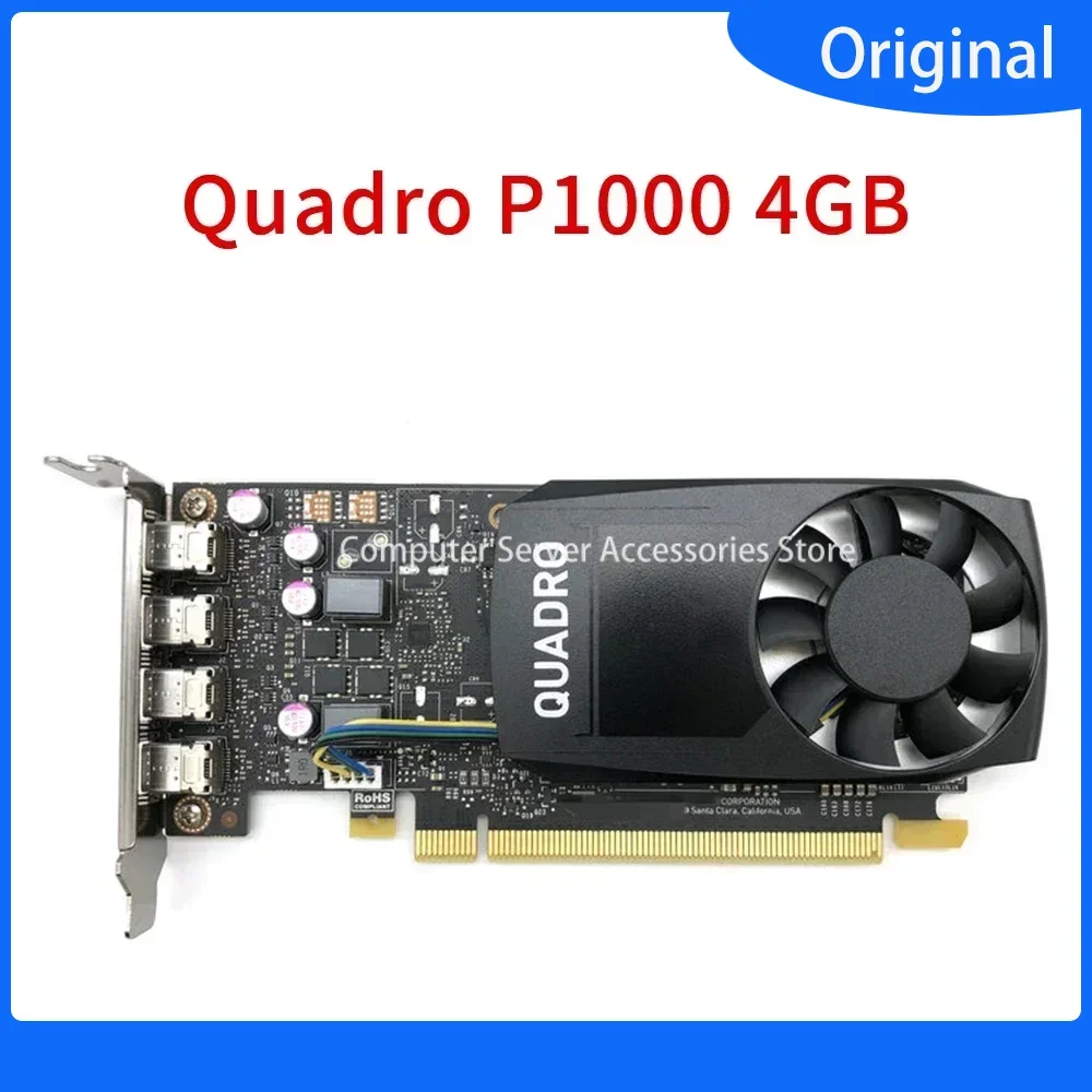 Original for Quadro P1000 4GB Professional Graphics Card Four-screen Multi-screen Stock Trading 3D Modeling Rendering 5K 47W