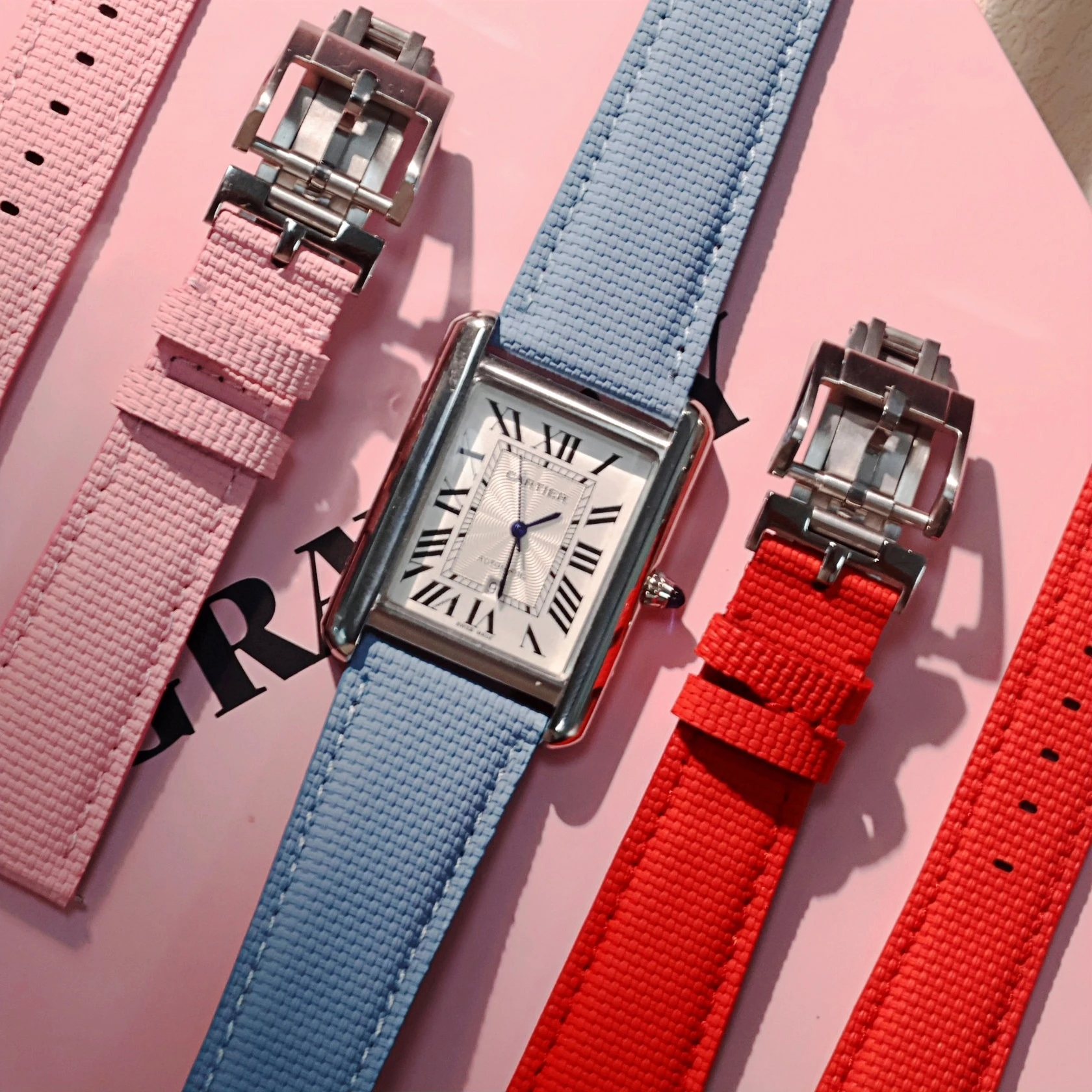 Per orologio da donna Sailcloth Signature FKM cinturino in gomma 18mm 19mm 20mm 21mm 22mm cinturino FKM con fibbia a molla a sgancio rapido