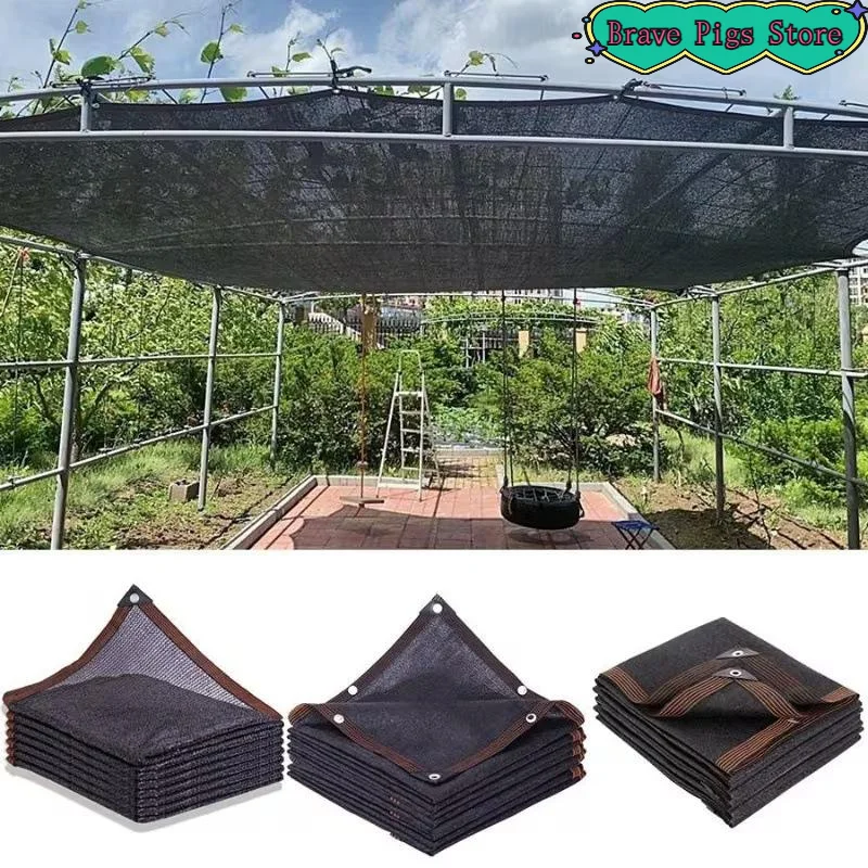 [HM]Black Sun Shade Net High Density UV Protection Breathable Tear Resistant Sunblock Cloth For Garden Patio Balcony Outdoor Use
