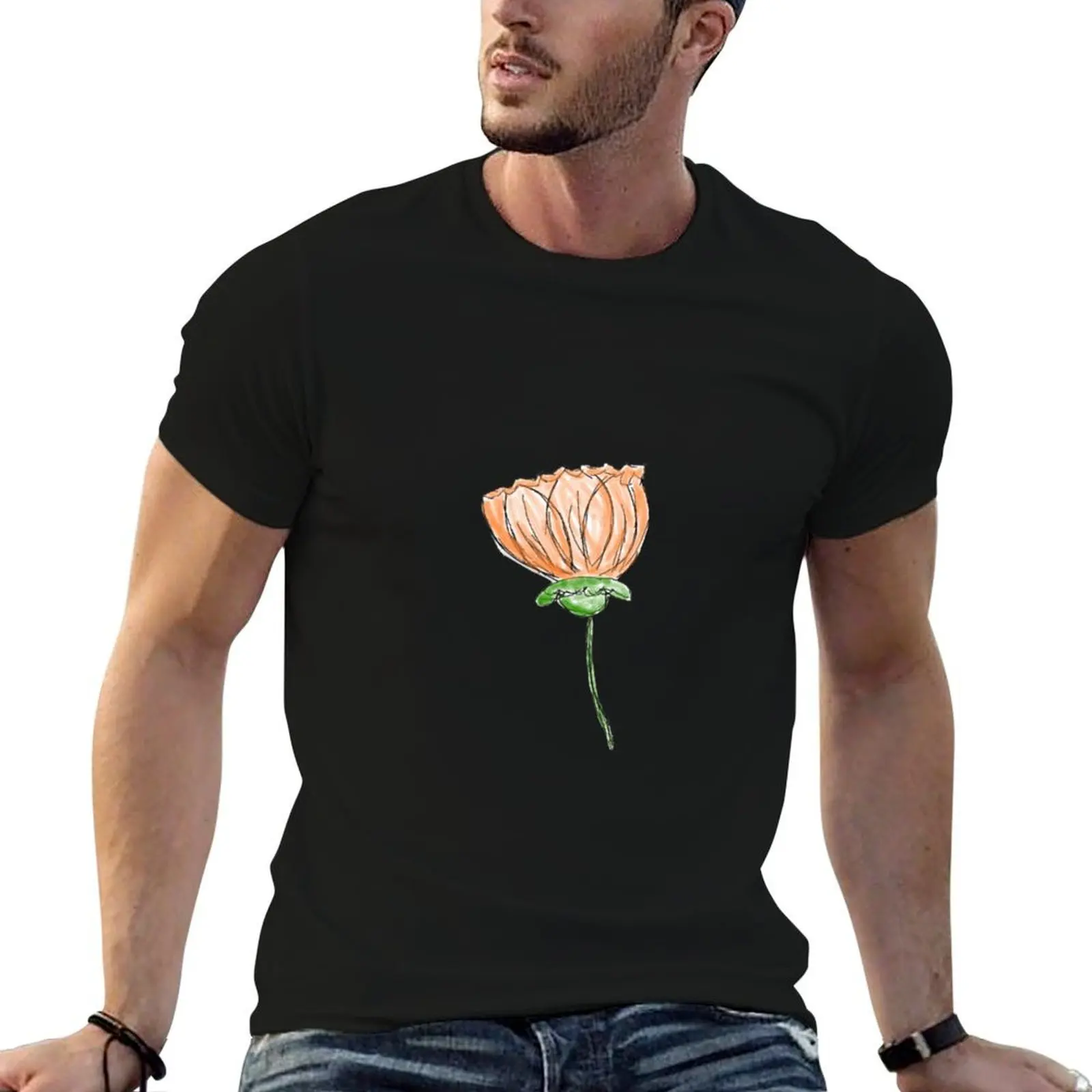 

Rose, flower, meadow, summer, spring, rain, bouquet, tulip T-Shirt man t shirts for men casual t shirt for man T-Shirt
