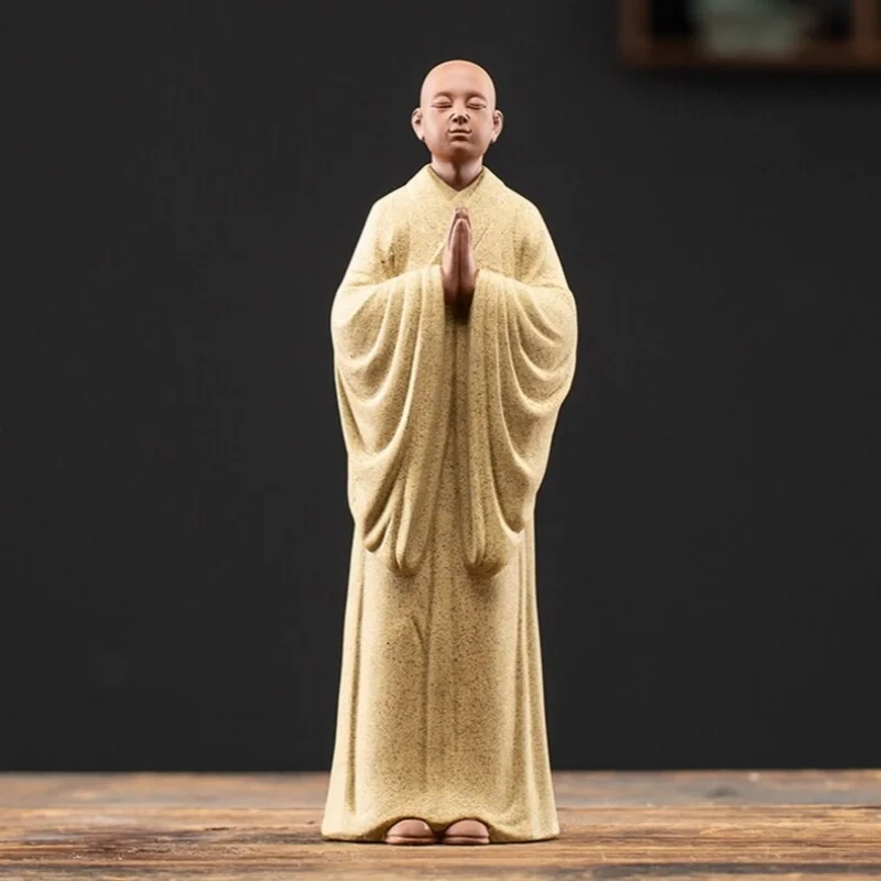 

Китайская фарфоровая статуя стоящего монаха, молится Будда, буддизм, декор фигурки дзен