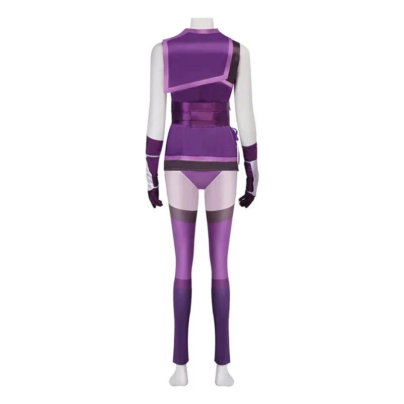 Mortal Mileena Komba Costume Full Set Sexy Purple Color Uniform for Women Halloween Cosplay Outfits Carnival Suit mb.3