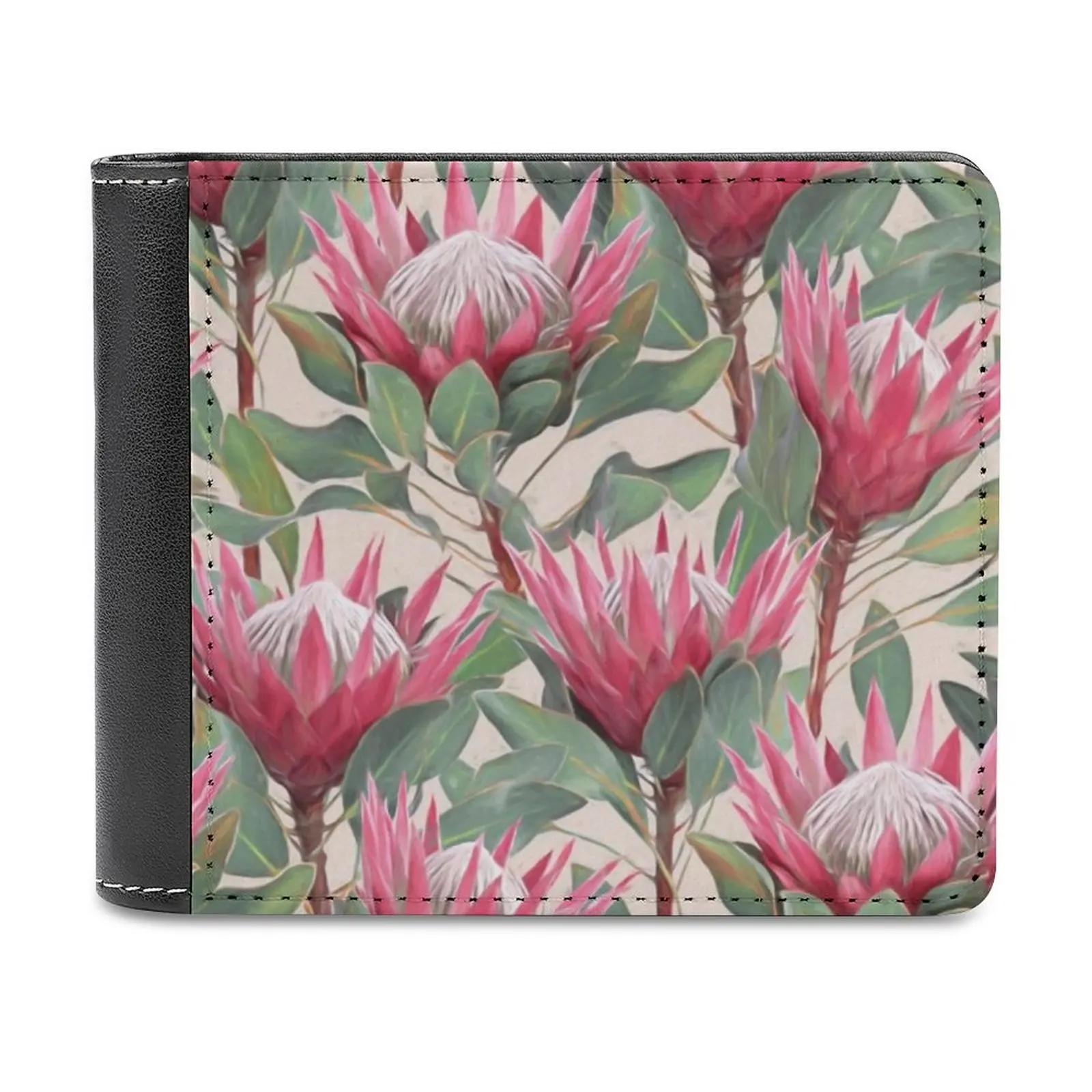 홍수를 통해 가죽 지갑 남성 클래식 블랙 지갑 신용 카드 소지자 패션 남성 지갑 일본 학교 소년 일본 여우