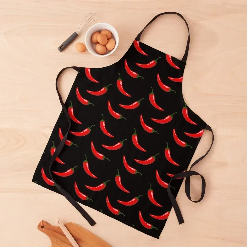 

Red Chili Pepper Pattern, Hot red chili Apron Dress Kitchen Supplies Idea Goods Waiter Uniforms kitchen gadgets Apron