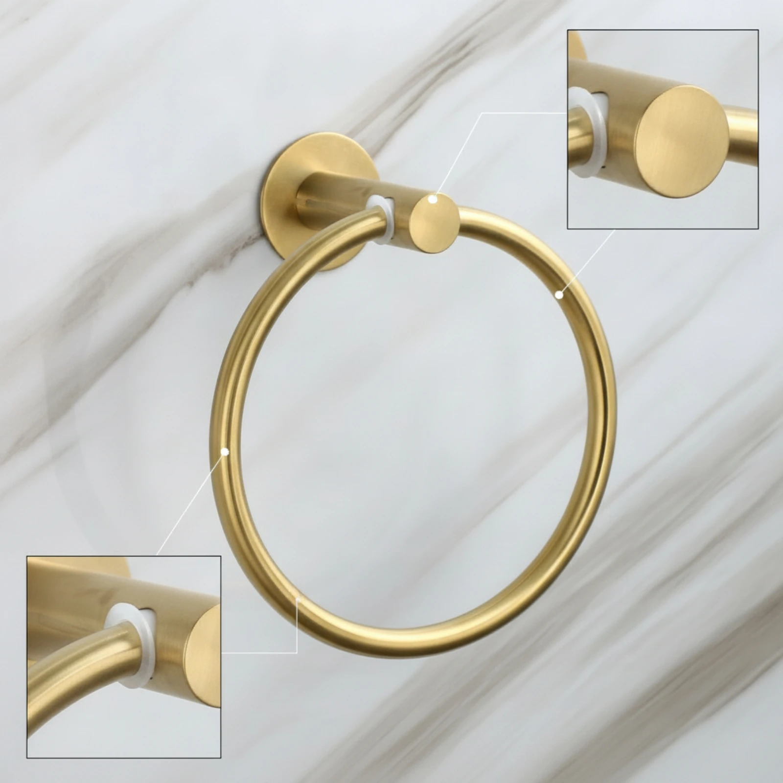 Hand Towel Hoop Rustproof Bathroom Towel Hoop Hardware Modern Sturdy for Powder Room