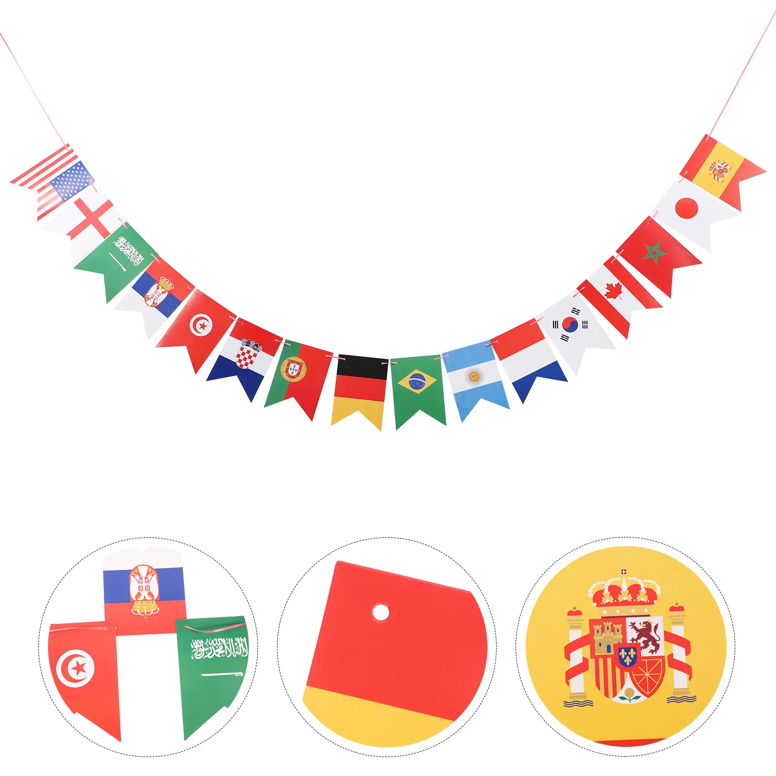 

2pcs International Flag Bunting Banner Decor For Sports Events Classroom Party Celebration World Flags Decorations Country