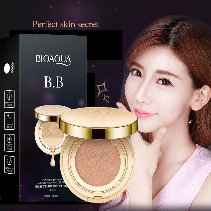 Air Cushion Moisture CC Cream Brighten Concealer Moisturizer Foundation Face Whitening Makeup Facial Base Perfect Cover Cosmetic