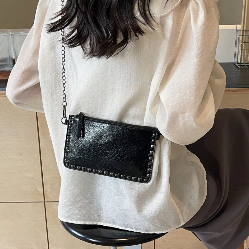 Einfarbige Umhängetaschen für Damen, modische Ketten-Handytaschen, modische Schulter-Messenger-Tasche, Sac A Main für Frauen – Detail 33