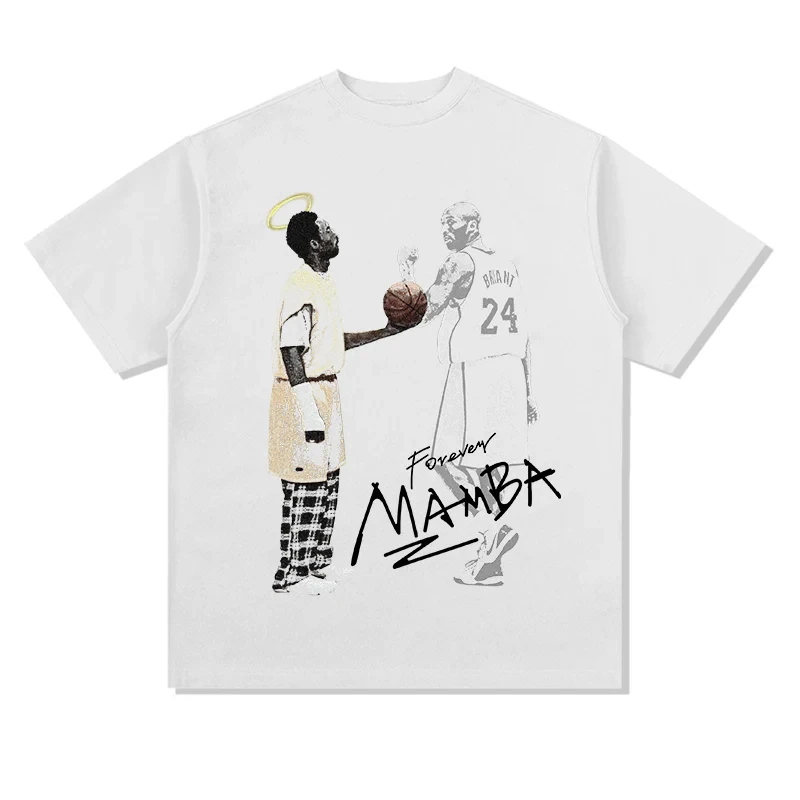 Kobe Bryant-Camiseta 100% de algodón para hombre, camiseta de baloncesto con retrato, camisa conmemorativa, camiseta de manga corta de gran tamaño para mujer