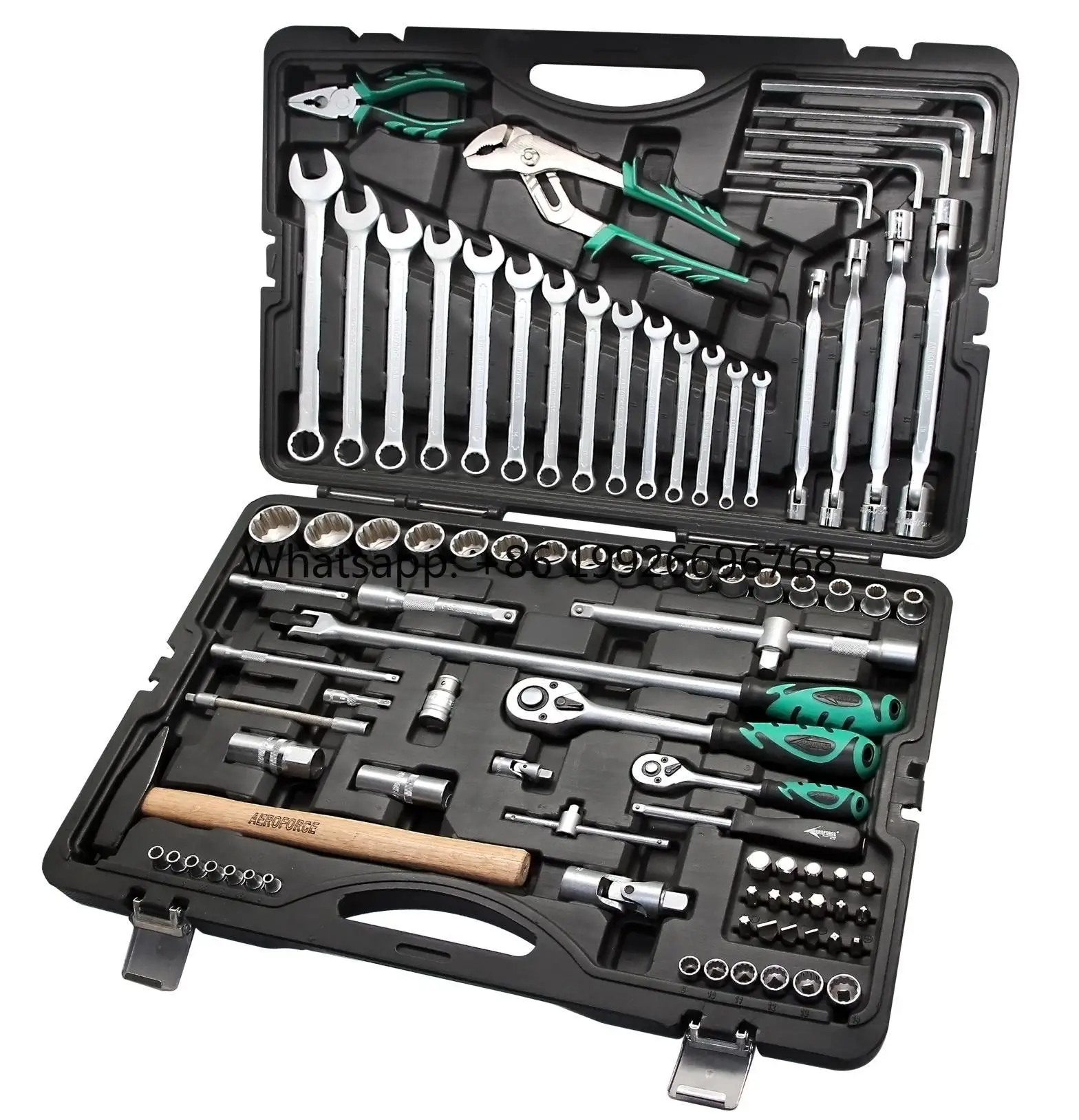 

Набор комбинированных трещоточных ключей AE-S92, 92 шт., 1/4'' и 1/2'', из хром-ванадиевой стали, для авторемонта