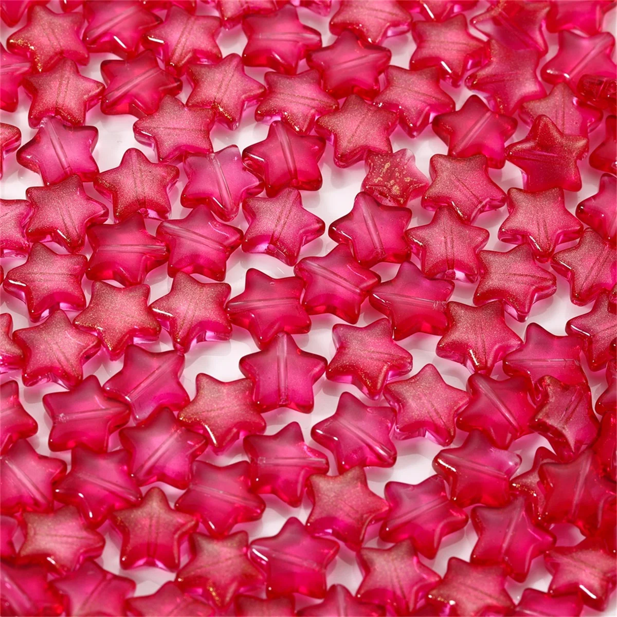 8mm 30PCS/Lot Star Beads Glass Spacer Beads Jewelry Making Hairpin For Handmade Pendant DIY Beads Jewelry Making Accessories