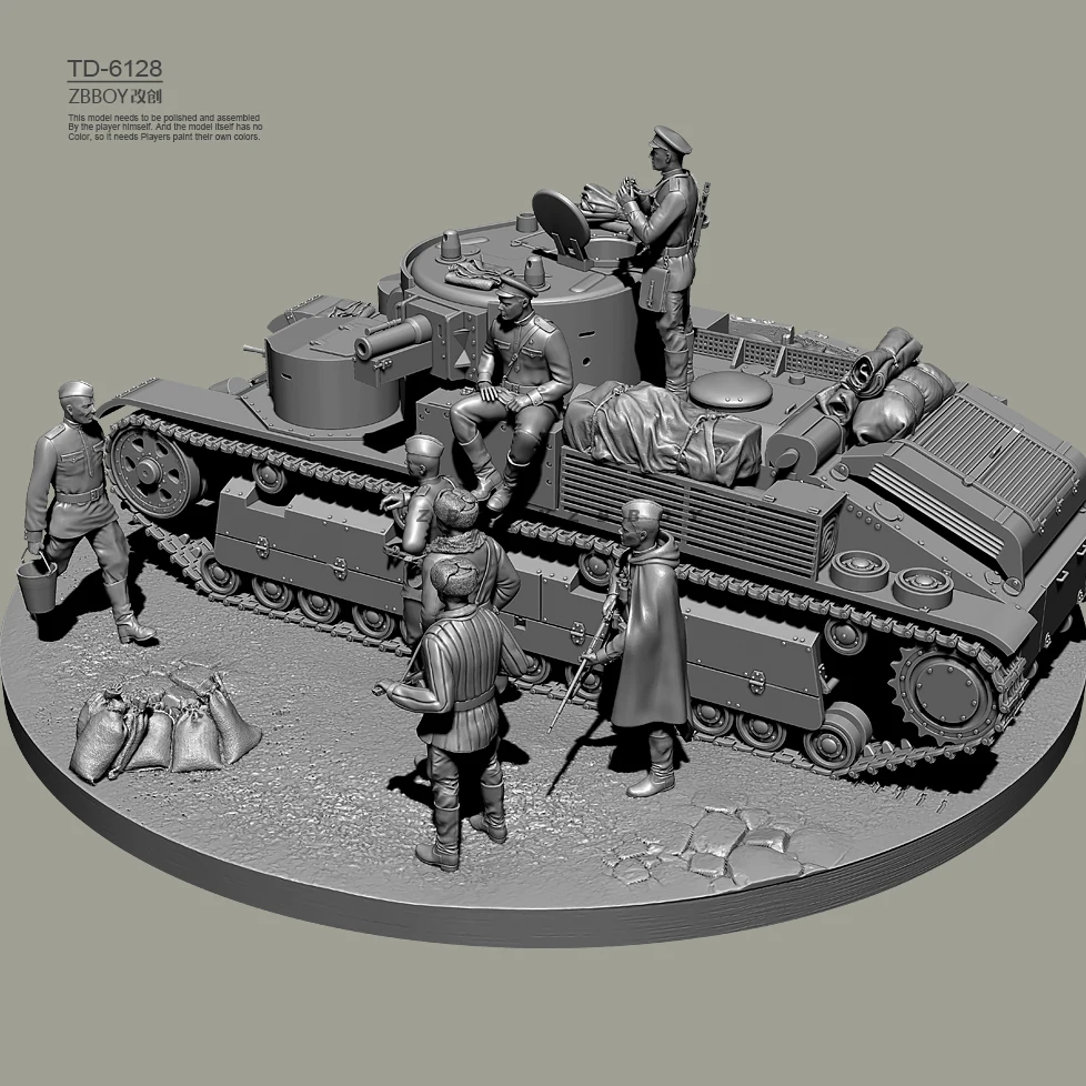 1/72 1/48 1/35 Resin Soldier model kits figure colorless and self-assembled （3D Printing ） TD-6128/3D (full set)