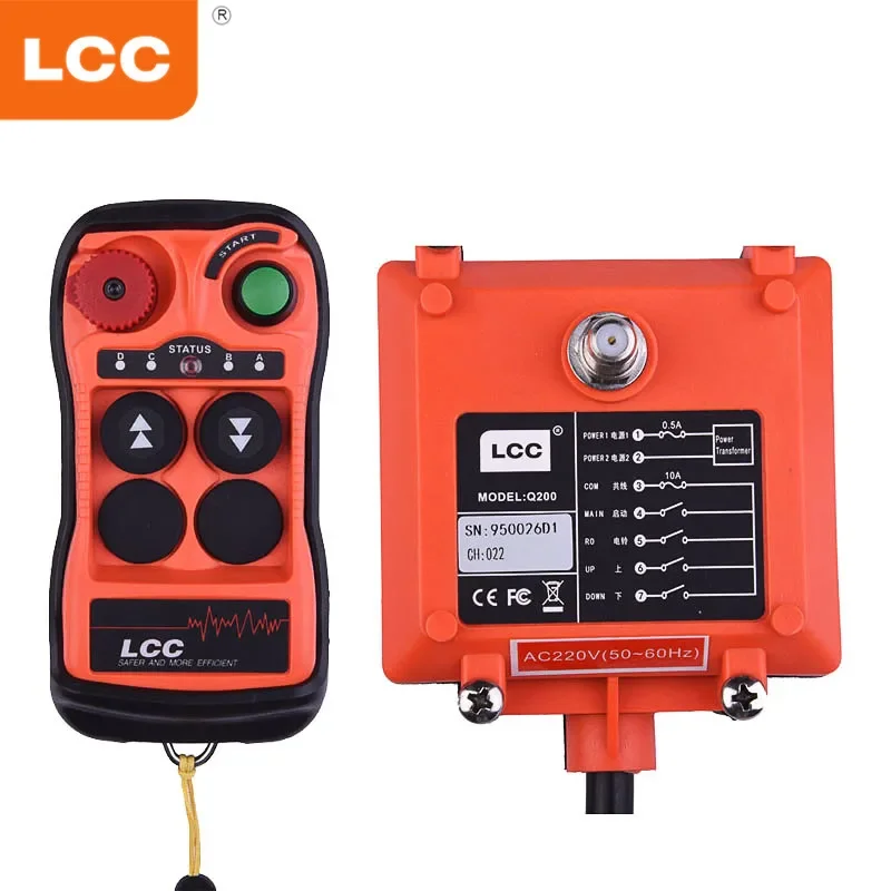 Q200 Industrial on off 2 button hydraulic crane remote control wireless for lift