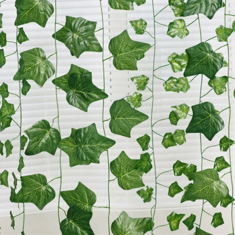

12pcs 2.2M Ivy Green Fake Leaves Garland Plant Vine Foliage Home Decor Plastic Rattan String Wall Decoration Artificial Plants