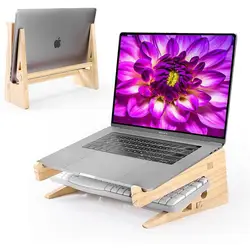 Tragbarer Laptop-Ständer aus Holz, verstellbarer Notebook-Ständer, ergonomisches Design, faltbarer Ständer für Computer, MacBook, Tablet-Zubehör