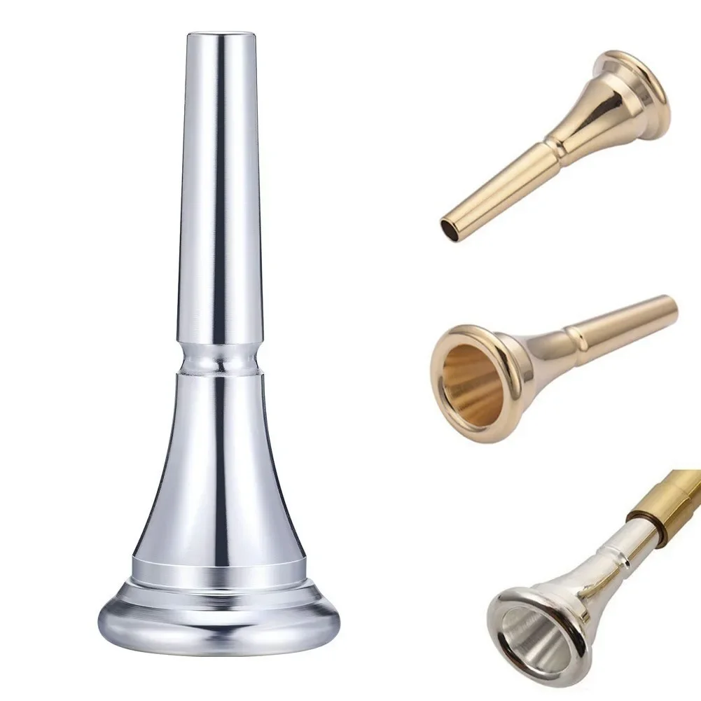 

French Horn Mouthpiece Metal Silver Plated Standard French Horn Mouth Replacement for Beginners