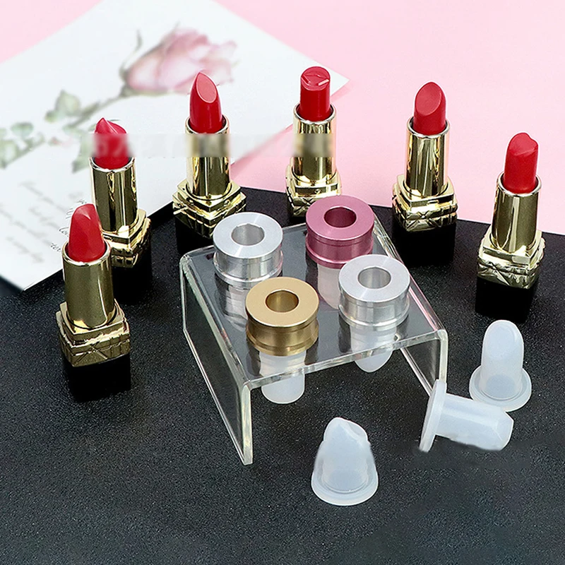 「1PC Silicone Lipstick Mold 4Types DIY Lip Balm Cosmetic Mould Holder Craft Tool」