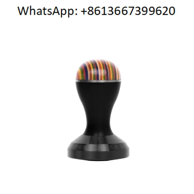 Tamper series Italian coffee tamper with curved bottom, 58.5mm tamping hammer for enhanced extraction.