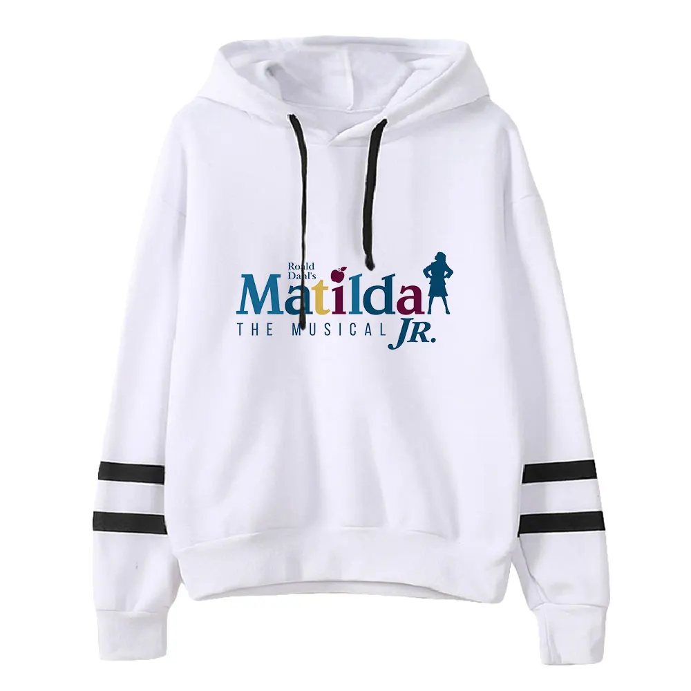 Homens e Mulheres Roald Dahl's Matilda The Musical Movie Sweatshirt, Barras Paralelas Sem Bolso Manga Hoodie, Roupas Novas da Moda