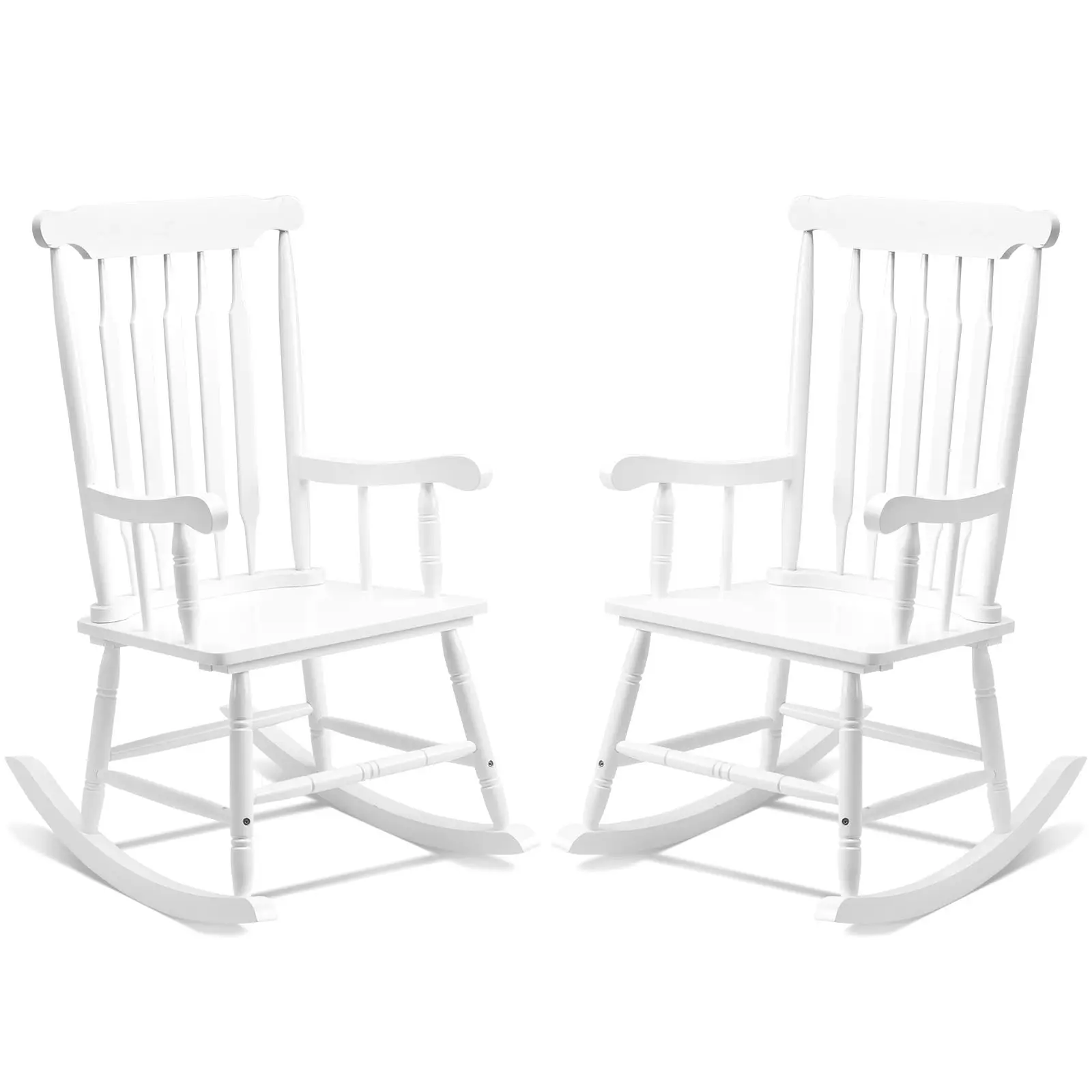 

Solid Wood Patio Rocking Chair - Outdoor Porch Rocker for garden , Backyard, Balcony - White Indoor/Outdoor Furniture